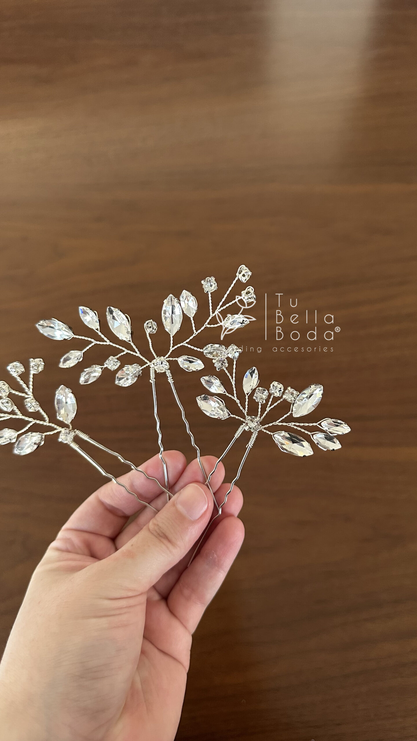 Set de Pines Éllodie - tres pines de novia con brillantes
